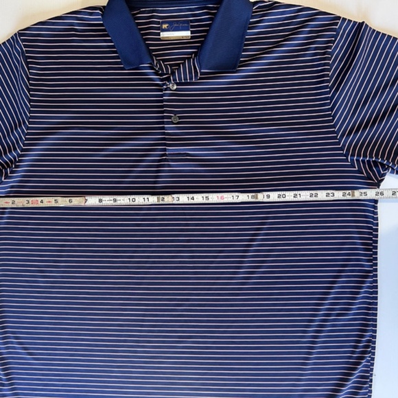 Jack Nicklaus Navy and White/Pink Pinstripes Golf Polo XXL Staydri - Picture 9 of 10